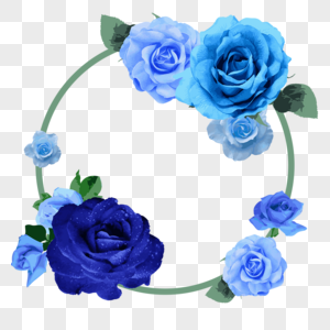 蓝色玫瑰花环图片