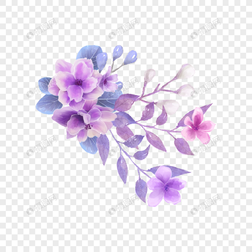 紫色紫罗兰花卉剪贴画粉紫图片