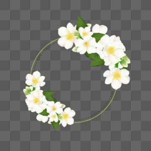 圆形茉莉花卉边框图片