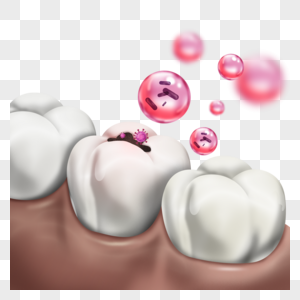 蛀牙红色细菌光效牙齿健康图片