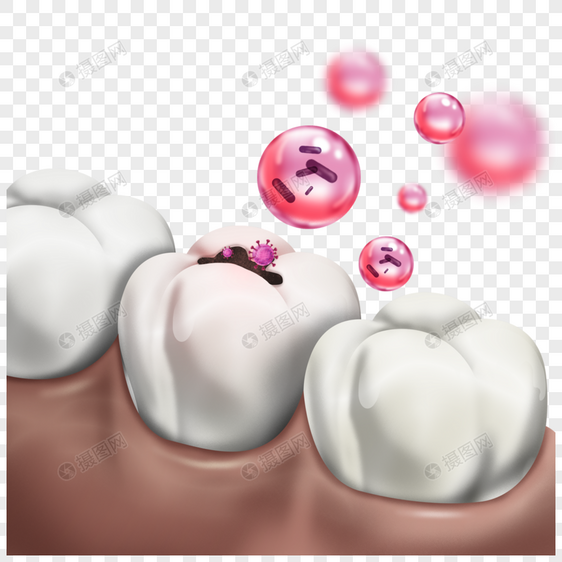 蛀牙红色细菌光效牙齿健康图片