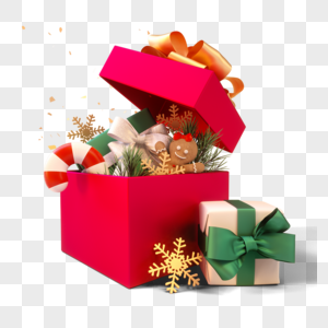 圣诞红色礼盒图片
