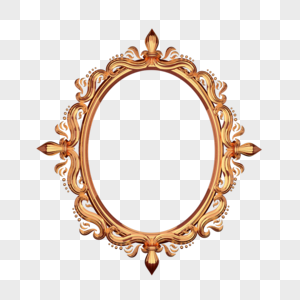 巴洛克风格艺术古董镜框相框金色高清图片