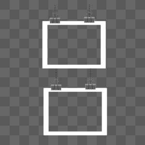 夹子固定白色宝丽来相框高清图片