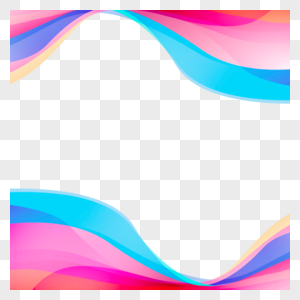 彩色几何抽象边框波浪抽象图形图片