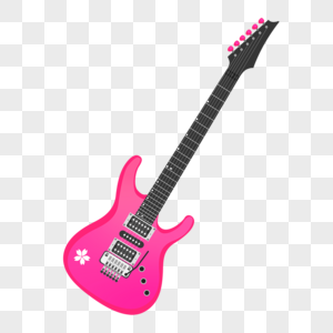 粉色樱花电吉他图片