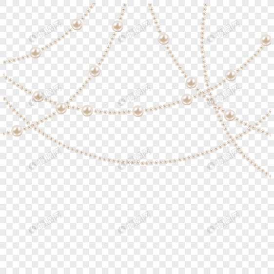 写实珍珠链条项链图片