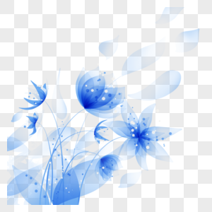 水彩金粉抽象蓝花图片