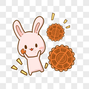 中秋节月饼可爱兔子图片