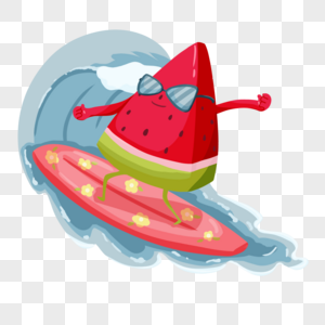 夏季勇敢冲浪水果西瓜图片