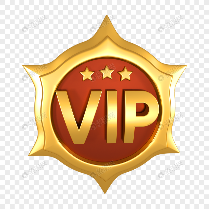 3d黄金徽章vip元素素材下载-正版素材402035866-摄图网