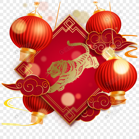 新年虎年春节2022装饰边框图片