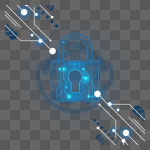 网络科技安全保护光效锁头图片