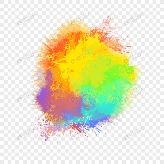 彩虹色爆炸质感泼墨粉末图案图片