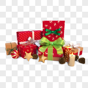 圣诞节立体彩色礼物礼盒图片