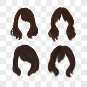中长发女式发型组合高清图片