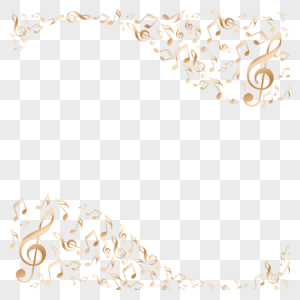 创意音乐金色音符边框图片