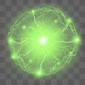 绿色闪电球光效特效图片