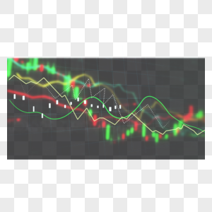 彩色霓虹股票曲线图图片
