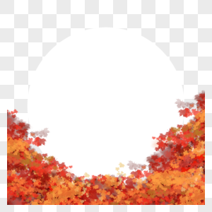 红色秋叶枫叶秋天叶子边框图片