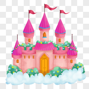 城堡水彩童话公主图片