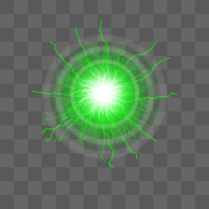 绿色闪电发光光圈光效图片