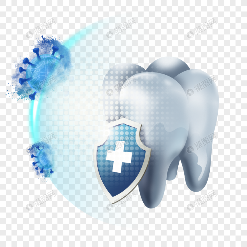 护盾抵御细菌光效牙齿健康图片