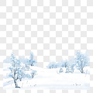 冬季降雪圣诞水墨风景高清图片