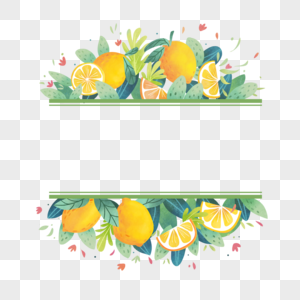 创意柠檬水彩边框图片