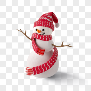 圣诞节立体白色雪人图片