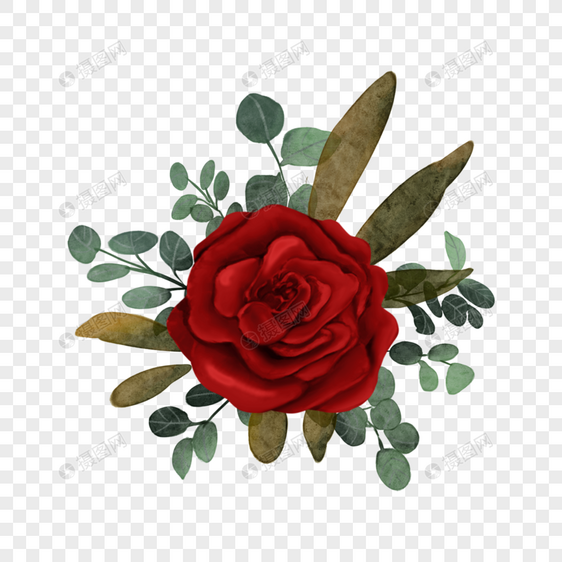 玫瑰勃艮第红色婚礼花卉图片