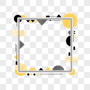 黄色几何形状拼接组合边框图片