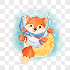 卡通宇航员航天小狐狸图片