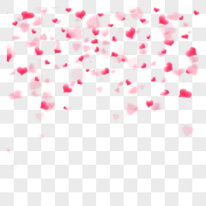粉色漂浮爱心情人节渐变光效爱心边框图片
