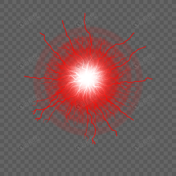 球状闪电光效光圈红色图片