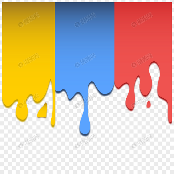 黄蓝红油漆滴颜色矢量图形背景图片