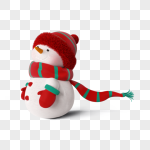 圣诞节戴围巾白色雪人高清图片