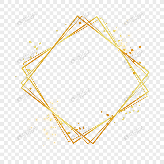 金色质感花卉边框正方形图片