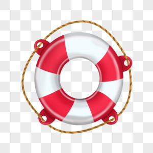 红色和白色的救生圈帮助生活在海上矢量图高清图片