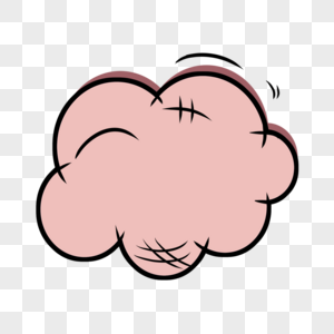 粉色云朵形状思考气泡图片