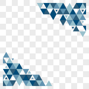 蓝色抽象几何三角形状边框图片