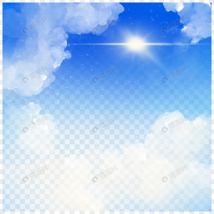 蓝天白云写实自然风光图片
