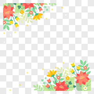 黄色郁金香春季花卉边框图片