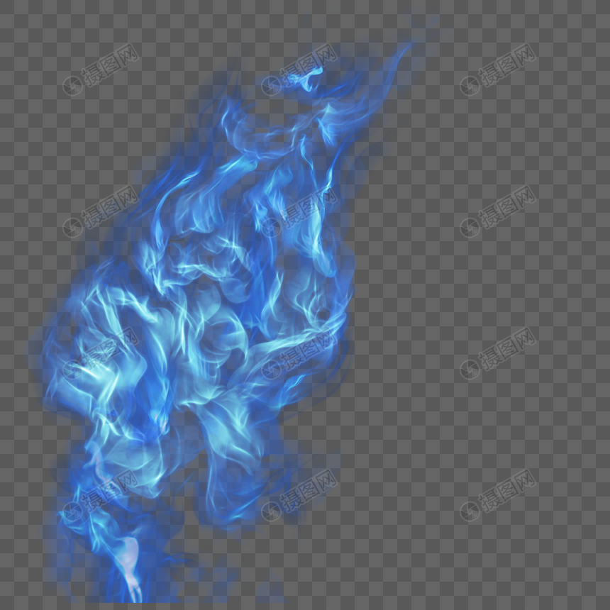 蓝色火苗燃烧光效图片
