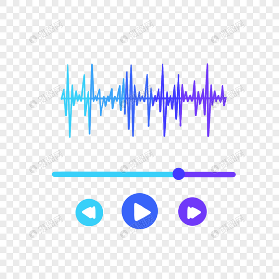 蓝色渐变音乐播放器图片