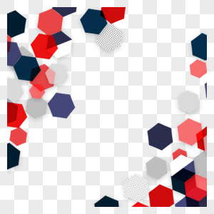 多彩六边形几何抽象商务边框高清图片