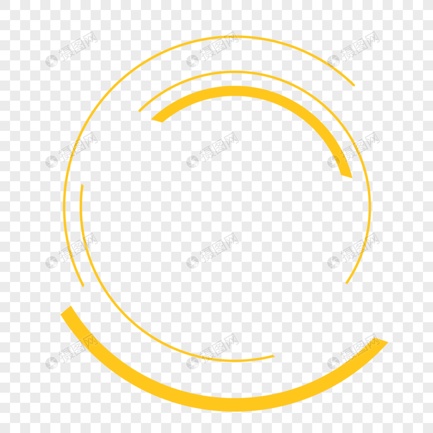 黄色简单圆圈边框纹理图片