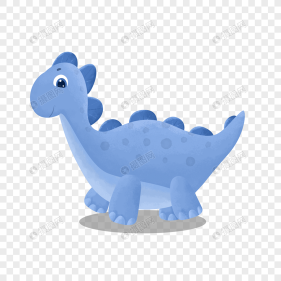 水彩蓝色恐龙怪物图片