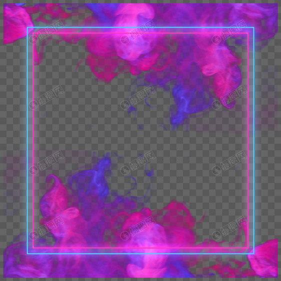 霓虹烟雾边框迷幻粉色图片