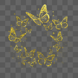 金粉光效蝴蝶边框图片